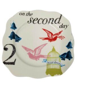 Rosanna 12 Days Christmas Plates 2nd Day Doves Appetizer Salad Dessert Square 6"